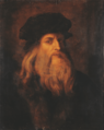Ritratto anonimo (presunto autoritratto) di Leonardo da Vinci, ca. 1600. Uffizi, Firenze