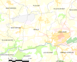 Mapa obce Bodilis