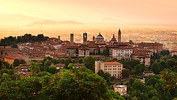 Bergamo's well-recognizable cityscape