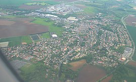 An aerial view of Le Thillay