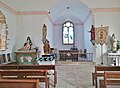 Guidel : chapelle de Locmaria, vue intérieure d'ensemble.