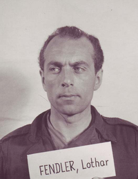 Lothar Fendler i samband med Einsatzgruppenrättegången.