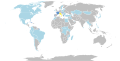 Mapa s vyznačenými krajinami, ktoré pápež František navštívil