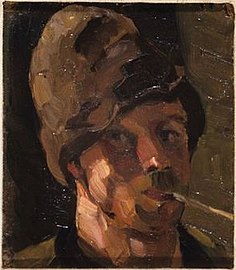 Zelfportret met pijp, ca. 1908 Theo van Doesburg