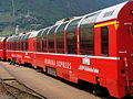 贝尔尼纳特快全景列车在Tirano.