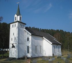 View of the local Vegusdal Church