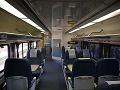Lower-level seating on a "Pacific Business Class" car in 2012