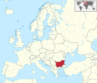 Localização da Bulgária na Europa