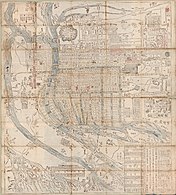 Map of Osaka, 1686