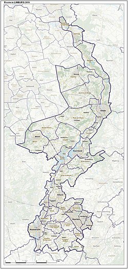 Kaart van die provinsie Limburg