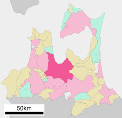 Location of Aomori in اوموری پریفیکچر