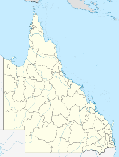 Mapa konturowa Queenslandu, na dole po prawej znajduje się punkt z opisem „ROK”