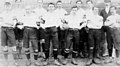 't Ollereeste Belgissche nationol voetbolploeg den 28sten april 1901 in Antwerpn (België-Olland 8-0).