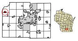 Location of Mazomanie in Dane County, Wisconsin.
