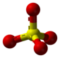 Ball-and-stick model of the sulfate anion