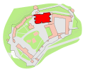 Mapa mostrando a localização da Catedral de Wawel.