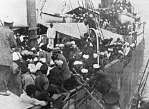 Punjabi Sikhs, Muslims, and Hindus on board the Komagata Maru in Vancouver, 1914.