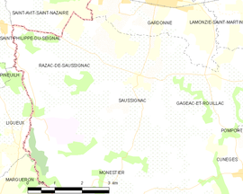 Mapa obce Saussignac