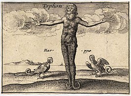 Prent van Typhon door Wenceslas Hollar (1607–1677).