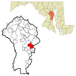 Localização no condado de Anne Arundel