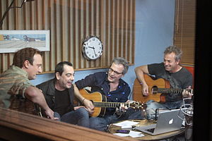 Hombres G (from left to right): Dani Mezquita, Javi Molina, David Summers, Rafa Gutiérrez