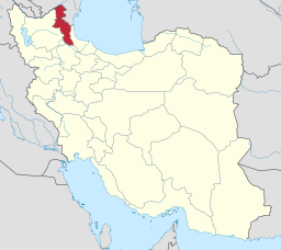 Ardabils läge i Iran