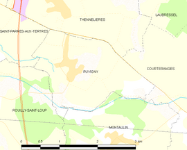 Mapa obce Ruvigny