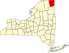 Округ Клинтон на карте штата.