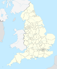 Mapa konturowa Anglii, blisko centrum na dole znajduje się punkt z opisem „Gatcombe Park”