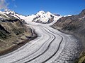 The Aletsch Glacier, the largest glacier of the Alps, in Switzerland