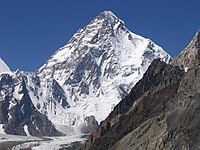 K2, parte do Himalaia e segunda montanha mais alta do mundo.