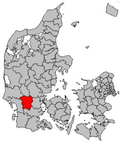 Kart over Vejen kommune