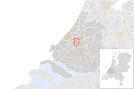 Locatie van de gemeente Pijnacker-Nootdorp (gemeentegrenzen CBS 2016)