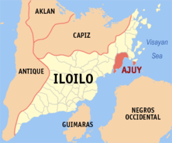 Peta Iloilo dengan Ajuy dipaparkan