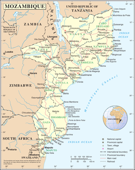 Kaart van Mozambique