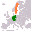 Lage von Deutschland und Schweden