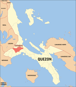 Mapa ning Quezon ampong Tayabas ilage