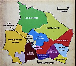 Lokasi Luak Sungai Ujong di Negeri Sembilan