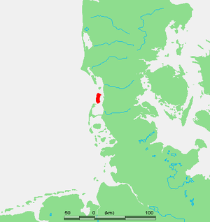 Vị trí đảo Rømø (màu đỏ)