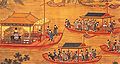 The Jiajing Emperor on his state barge, Ming Dynasty