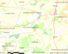 Mapa obce Chevillon-sur-Huillard