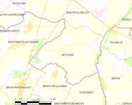Mapa obce Antoigné