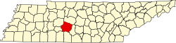 Karte von Maury County innerhalb von Tennessee