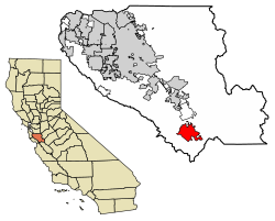 Location of Gilroy in Santa Clara County, California