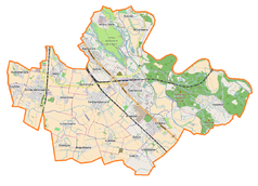 Mapa konturowa gminy Siechnice, w centrum znajduje się punkt z opisem „Siechnice”