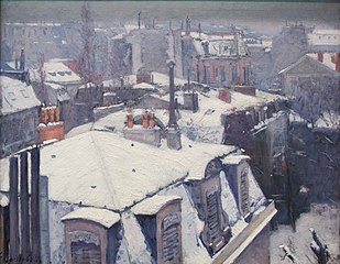 Vue de toits (Effet de neige) (1878), Paris, musée d'Orsay.