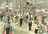 明治期の旧新橋駅のにぎわい