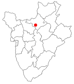Location of Ngozi on the map of Burundi