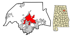 Location of Gadsden, Alabama