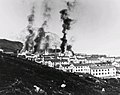 Image 19Buildings burning after the first Japanese attack on Dutch Harbor, June 3, 1942. (from History of Alaska)